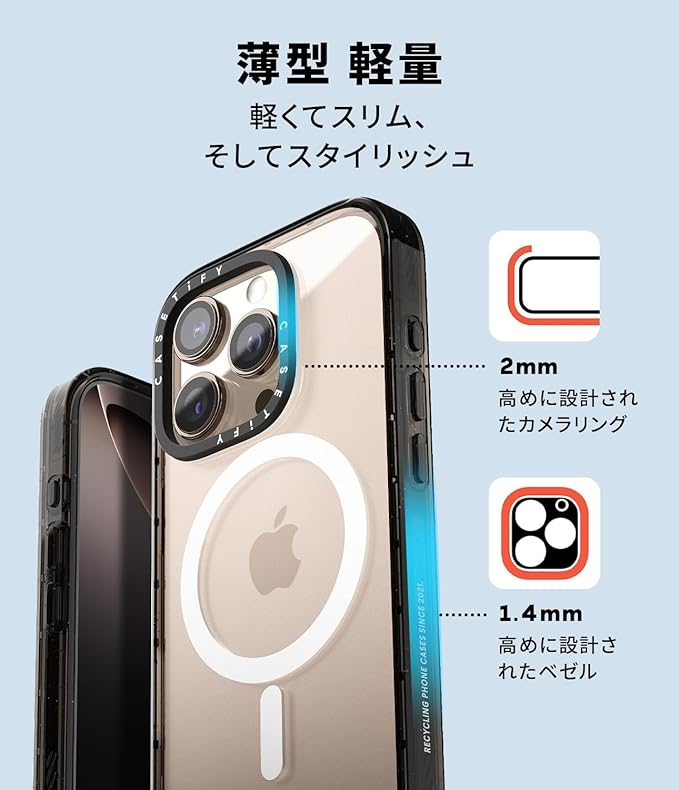 CASETiFY Impact Case for iPhone 15 Pro Max [4X Military Grade Drop Tested / 8.2ft Drop Protection/Compatible with Magsafe] - Stickers Prints - PP-0008 - Clear Black