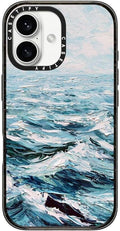 CASETiFY Impact Case for iPhone 16 [Slim / 8.2 ft. 4X Military Grade Drop Protection/Compatible with Magsafe] - Deep Blue Sea - Clear Black