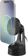 Scosche MPQTRWD Qi2 MagSafe Car Mount Charger 25W Fast Wireless Charging Phone Holder for Windshield or Dashboard, Magnetic Cell Phone Mount Compatible with iPhone 17/16/15/14/13 Series & Samsung S25