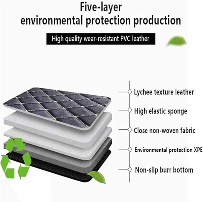 Custom Car Mats All Weather Fit Automotive Floor Mats PU Leather Protector Mat for Most Sedan, SUV, Truck Floor Mats (Wine red)