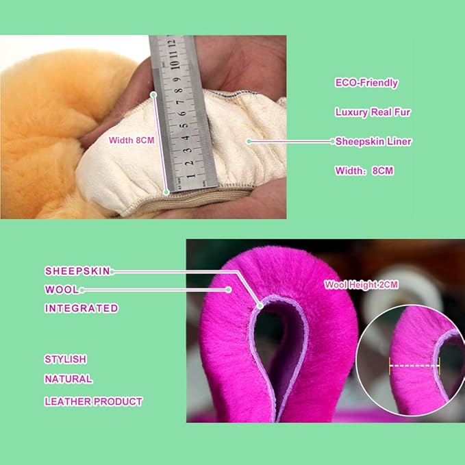 Furry Wool Sheepskin car Steering Wheel Cover for Girls Women Universal car 14 1/2-15 1/2inchs (Lemon Yellow)