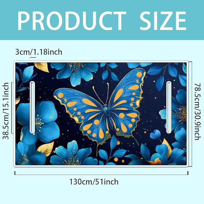 ORIGACH Blue Butterfly Golf Cart Seat Covers, Comfortable Cooling Golf Cart Blanket Towel, 100% Microfiber, Fits EZGO, Club Car, and More 2-Seat Golf Carts, 51x31inch
