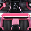 Custom Making Car Floor Mats for 98% Sedan SUV Car Protection Full Coverage Mats Anti-Slip Leather Floor Liners All Weather Car Floor Mats (Black+Pink Side)