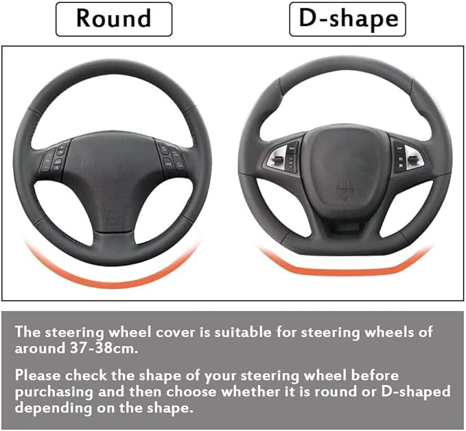 Pahajim Car Steering Wheel Cover for Women Men Universal PU Leather Steering Wheel Accessories Anti Skid 14.5-15 Inch (37-38cm) Forro Volante Carro (Red)