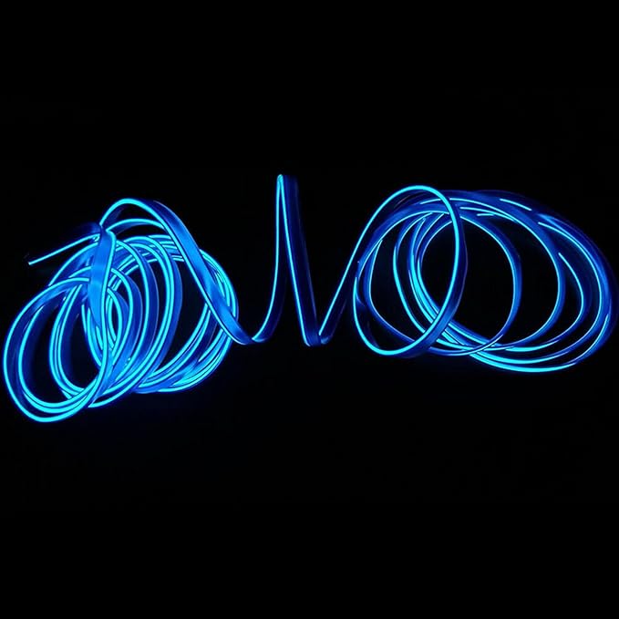 Riloer El Wire Lights for Car, Interior Neon Lights Strip Car LED Strip Light Interior for Car Garden Party Decoration, Car Ambient Lighting Kits, 2m/6.5ft Red LED