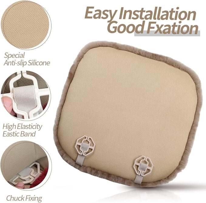 Genuine Sheepskin Auto Seat Pad, Australian Soft Wool Seat Cover Breathable and Sweat-Wicking Comfort Warm Universal Fit,19.2 inch x19.2 inch (Front seat Cushion 1pc, Dark Green)