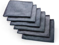 The Rag Company - Diamond Weave Glass & Window - Detailing Towels to Polish Mirrors & Chrome, Snakeskin Like Texture, Lint-Free, Streak-Free, 280gsm, 16in. x 16in, Black (6-Pack)