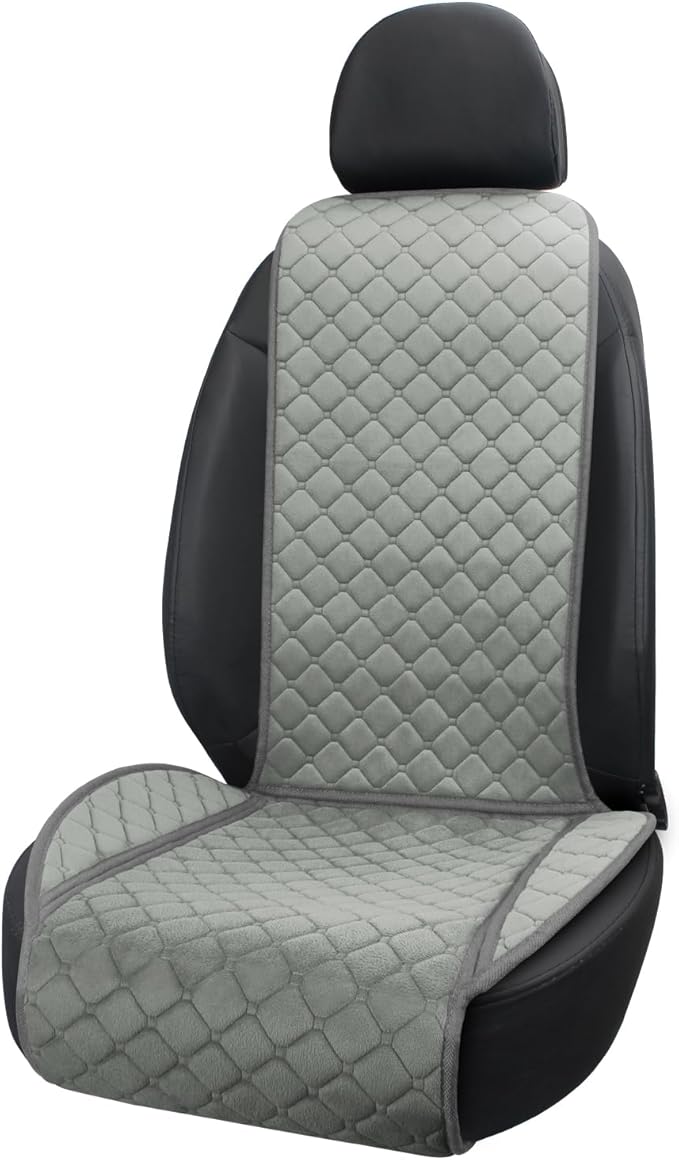 surpassme Comfortable Car Seat Covers Universal Front Seat Covers for Car Accessories, Padded Car Interior Covers for Automotive, SUV, Truck, and Van(Grey)