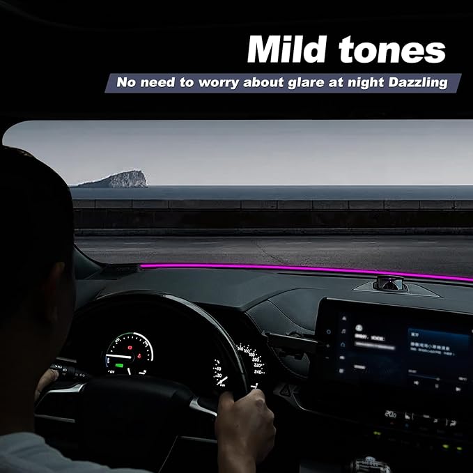 RGB Car Ambient Light Kit with APP Control & Music Sync, for Honda/Toyota CR-V Civic Accord Pilot All Vehicle Models, Plug and Play OBD Interior LED Atmosphere Lighting