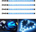YM E-Bright Led Strip Light for Car 27cm 5050 15SMD Waterproof Car Underglow Light Motorcycle Golf Cart Decoration Interior Exterior Lights Strip,Ice Blue DC12V (Pack of 4)