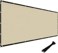 Windscreen4less Privacy Fence Screen Heavy Duty Windscreen Fencing Mesh Fabric Shade Net Cover with Brass Grommtes for Outdoor Wall Garden Yard Pool Deck, 8'x122' Beige