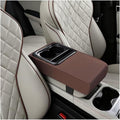 Car Center Console Armrest Pillow, Vehicle Armrest Seat Box Cushion Pad with Cup Holder & Phone Holder, Comfortable Auto Middle Console Cover, Universal for SUV RV Truck (Coffee)