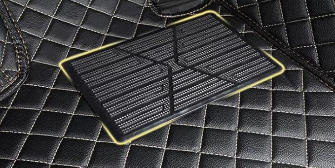 Custom Floor Mats for Cars fit 95% Sedan SUV Sports Car Full Coverage All Weather Men Women Pads Protection Non-Slip Leather Floor Liners (Black Grey Stitching)