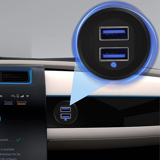 Double Port USB 3.0 Car Mount Flush Cable, USB3.0 Male to Female Car Mount Extension Cable for Boat Dashboard Panel 1ft
