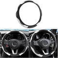 Car Steering Wheel Cover, Microfiber PU Leather Elastic Carbon Fiber Auto Steering Wheel Protector, 15 Inch Breathable Anti-Slip for Women Men, Car Interior Accessories for Most Cars (Black/White)