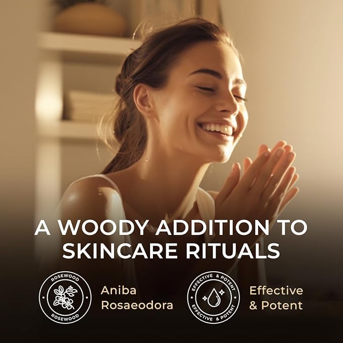 100% Pure Rosewood Essential Oil - 0.34 Fl Oz - Rosewood Oil for Hair, Skin, Diffuser, Aromatherapy & DIY Candle Making Scent