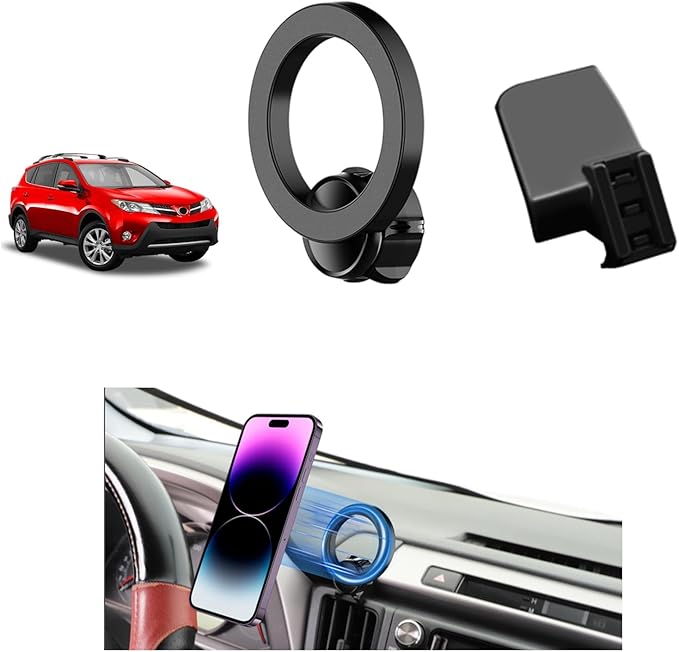 PZK Car Phone Mount for Toyota RAV4 2013-2015 2016 2017 2018 Accessories Custom Air Vent Compatible with Magsafe Phone Holder Hands Free 360° Rotation Cell Phone Automobile Cradles