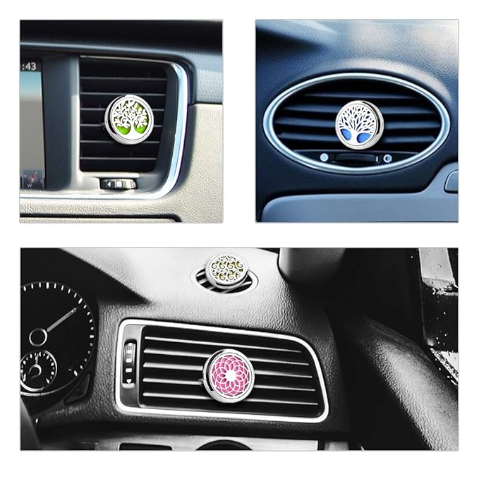 4PCS Car Vent Clip Diffuser Set with Felt Pads – Reusable Alloy Air Freshener Holder for Car, Office & Home, Gift for Women & Men, Christmas, Valentine's Day, Birthday