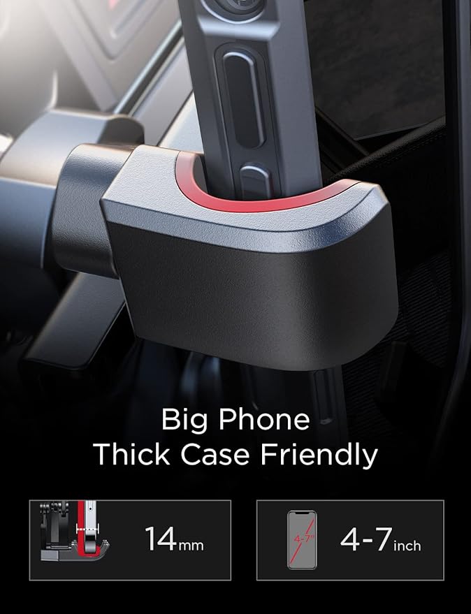 AINOPE Car Phone Holder Mount Vent 2026 Gravity Air Vent Phone Holders for Your Car for iPhone 16 Pro Max with Vent Clip Hand Free Cell Phone Car Mount Holder for iPhone 15 Plus Samsung Red