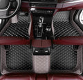 Custom Floor Mats for Cars fit 95% Sedan SUV Sports Car Full Coverage All Weather Men Women Pads Protection Non-Slip Leather Floor Liners (Black Grey Stitching)