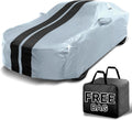 iCarCover Custom Car Cover for Chevy Prizm (1998-2002) Waterproof All Weather Rain Snow UV Sun Protector Full Exterior Indoor Outdoor Car Cover (Stripe - Gray/Black)