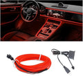 EL Wire LED Strip Lights, USB Auto Neon Light Strip with Sewing Edge, 16FT Electroluminescent Ambient Lighting Kit with Fuse Protection, Car Decoration Accessory (Red/16FT)
