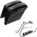 XFMT Hard Saddlebags + Chrome Conversion Brackets Compatible with HARLEY HD SOFTAIL MODEL 1986-2013