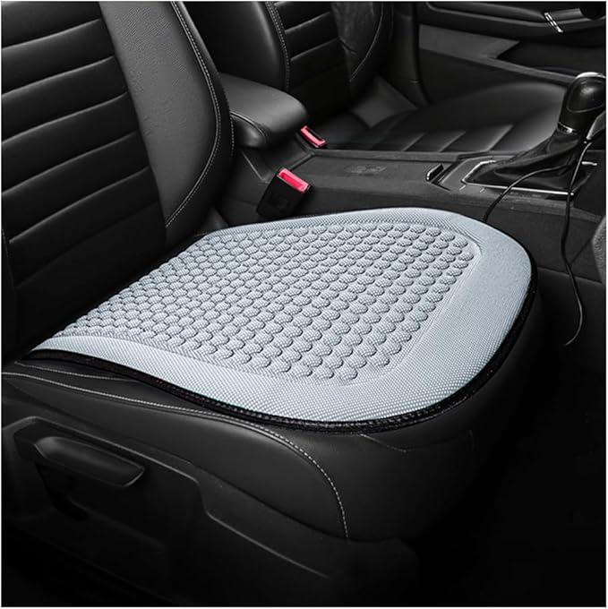 Car Front Seat Bottom Cover, Cool Breathable Anti-Slip Vehicle Driver Seat Protector Cushion, Comfortable Auto Interior Chair Protection Pad Mat, Universal for Truck SUV Sedan (Grey)