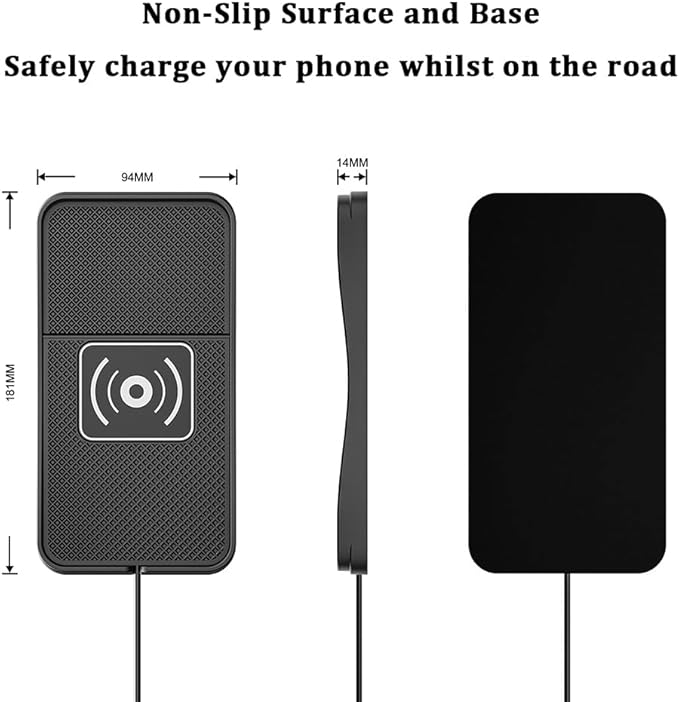 Car Wireless Charger Pad for Toyota Avalon 2000-2022, Type-C/USB 20W Fast Wireless Car Charger Pad Non-Slip Cordless Charging Mat,A-30cm Cable Type-C Plug