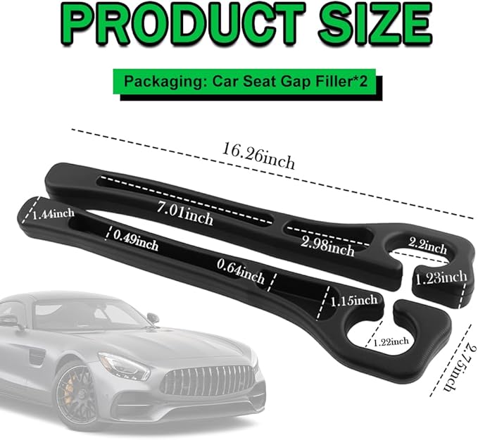 2PCS Car Seat Gap Filler Organizer,2026 Upgraded Car Seat Gap Plug with Storage Slot,Plug & Play in Between Cars Seats Catcher Cars Accessories to Stop Items Falling Between Seats