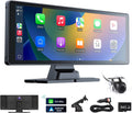 10.26" Carplay Screen for Car,4K Dash Cam,Portable Tablet for Apple Android Auto,Voice Touch Control GPS Navigation,Stereo Audio Radio,Rear Backup Camera,Bluetooth,Wireless Mirror for Truck