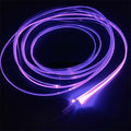 3m/9.8ft 5m/16ft Car Home LED Strip Ambient Light 2mm Plastic Optic Fiber Cable Skirt Tube Kit with 12V LED Light Source Illuminator (Purple,3m/9.8ft)