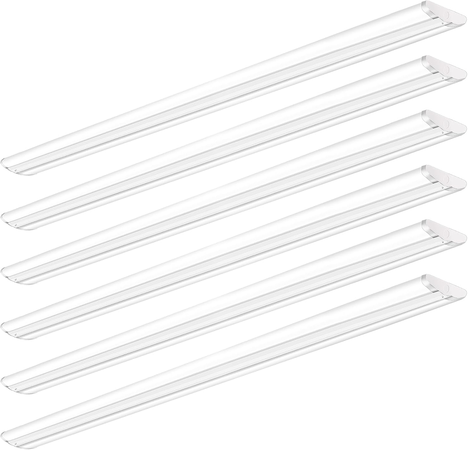 ANTLUX 8FT LED Shop Light, Ultra Slim LED Wraparound 110W [6-lamp T8 Fluorescent Equiv.], 12500LM, 6000K, Commercial 8 Foot Strip Lights, Flush Mount Garage Office Warehouse Ceiling Lighting, 6 Pack