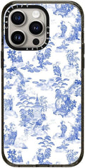 CASETiFY Impact iPhone 15 Pro Max Case [4X Military Grade Drop Tested / 8.2ft Drop Protection/Compatible with Magsafe] - Art Prints - Moon Caravan Toile by Phannapast - Clear Black