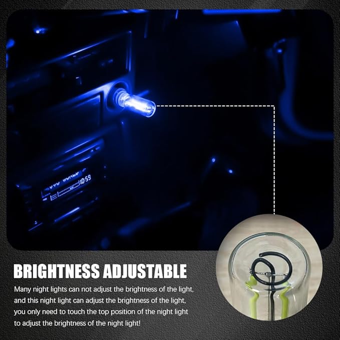 USB LED Car Interior Atmosphere Light, Auto Interior Lights, Plug-in USB Automotive Light, Universal Portable Auto Ambient Lighting Kit Car Accessories for Cars, Bedroom, Hallway (Blue)