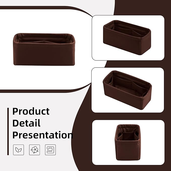 DGAZ Silk Purse Organizer Insert Fits LV Speedy 16/20/25/30/35/45 bags，Silky Smooth Bag Organizer，Luxury Handbag & Tote Shaper（Global Brown，New nano 16）