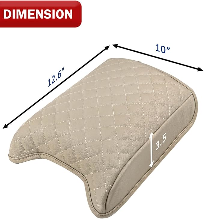 KBH Center Console Armrest Cover Pad for 2019-2024 Acura RDX, Middle Console Lid Cushion Protector, Car Arm Rest Box Pad, Vinyl Leather, Anti-Scratch, Beige