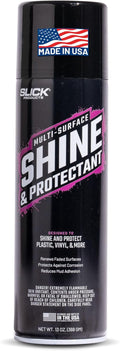 Slick Products Multi-Surface Shine & Protectant Spray – High Gloss Silicone-Based Aerosol for Interior & Exterior Plastic Vinyl Rubber – UV Protection, No Drip Formula, Smells Great, 17.35 fl oz