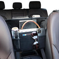 Black Car Handbag Holder Between Seats Suede Car Storage Bag Large Capacity 7 Compartment Purse Phone Ipad Automotive Consoles Organizer Safe Barrier of Pet Kids…