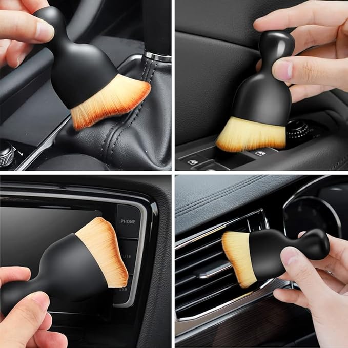 Soft Microfiber Car Detailing Brushes 4 Pack - Scratch-Free Interior & Exterior Cleaning Kit for Leather Seats, Dashboard Dusting, Air Vents, Trim | Car Detailing Tools for Cars, Trucks, SUVs