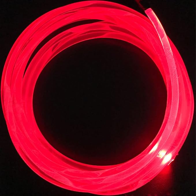 Super Bright LED Optic Fiber Glow Strip, MMA 10ft Plastic Optical Transparent Light Guide Material (0.12in)