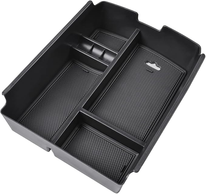 EDBETOS Center Console Organizer Tray Compatible with Atlas Accessories 2018 2019 2020 2021 2022 2023 Secondary Armrest Storage Glove Box Divider ABS Black Materials (Black Trim)