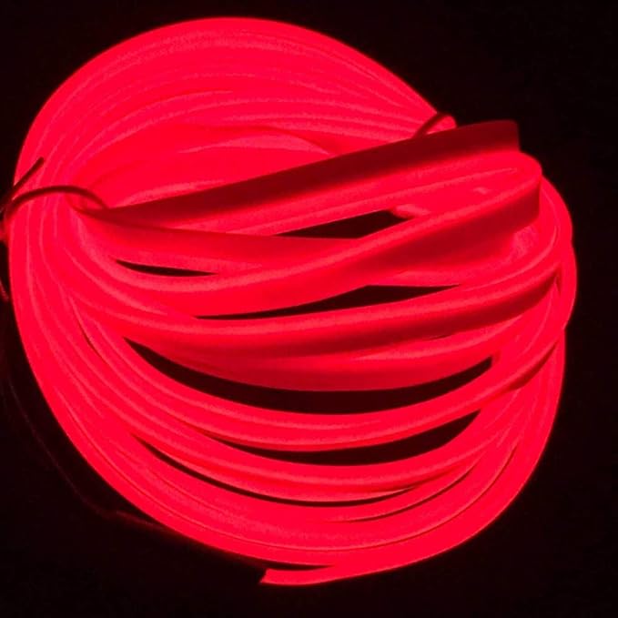 Car Lights Interior El Wire Car kit Cold Interior Trim Bright Light for Car Interior Decoration(5m/16ft,Red)