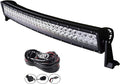 AUXTINGS 32 inch 180W Curved Double Row LED Light Bar Work Light Spot Flood Beam with Wiring Harness kit Switch for Trucks Tractor 4X4 Jeep Boat Off Road Auto Fog Driving Lamp 12V 24V Waterproof IP67