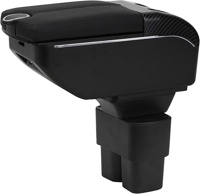 AULPHIKE Compatible with Nissan NV200 Armrest Car Center Console Organizer Armrests Double Door Storage with USB Ports（Black Style）
