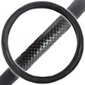 BDK Sporty Two Tone Ergonomic Grip Steering Wheel Cover - Massaging Gel Grip for Standard Size Wheels 14.5-15 inch Black/Black