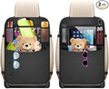 2PCS Car Backseat Organizer, Oxford Car Back Seat Protecter Kick Mat with Touch Screen Tablet Holder, Waterproof Automotive Seatback Storage Bag with Multi Functional Pockets (Zipper)