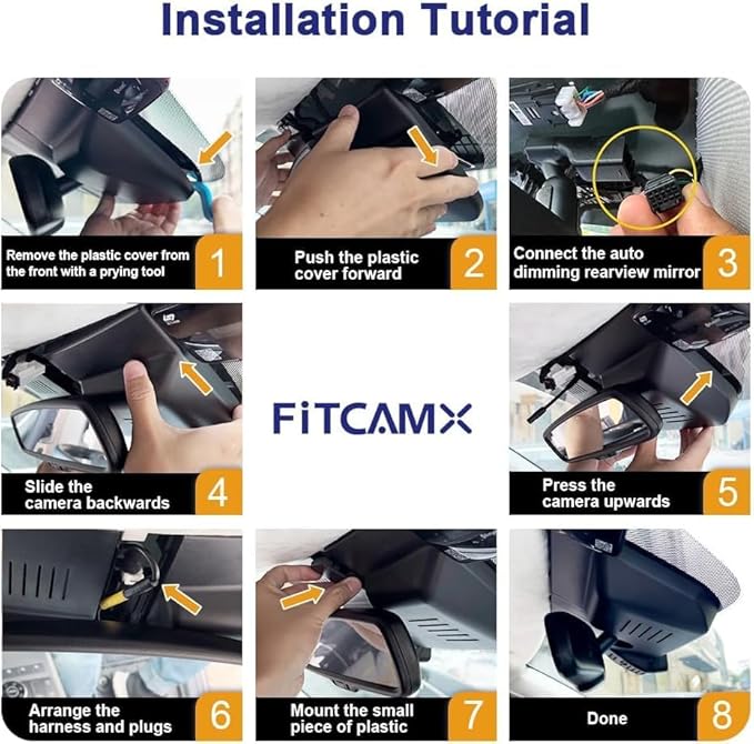Fitcamx 4K Dash Cam Suitable for Kia Carnival 2022-2026 (Part No#R0510) LX LXS EX SX Prestige, Integrated OEM Look, 2160P UHD Video, WiFi & APP, Loop Recording, G-Sensor, Plug & Play, 64GB Card