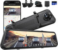 ACUMEN 4K Rear View Mirror Camera,Smart 12" Touch Screen Mirror Dash Cam Front and Rear,Backup Camera for Cars & Trucks with Blind Spot Detection (M4 Quad)