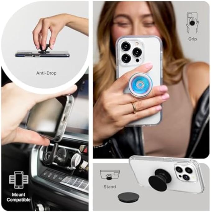 PopSockets Adhesive Phone Grip, Holder, Phone Stand, Black - Lace Noir